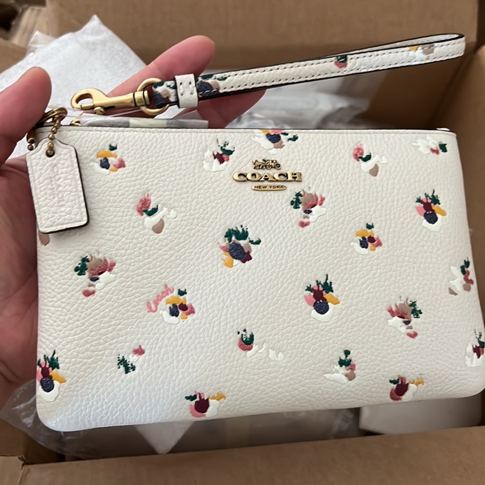 Coach Wristlet With Floral Print